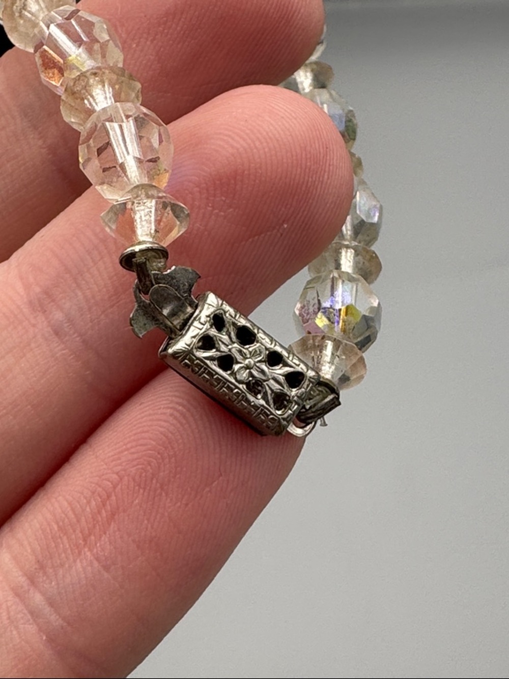Aurora Crystal Bead Necklace - Iridescent Clear - Picture 6 of 6